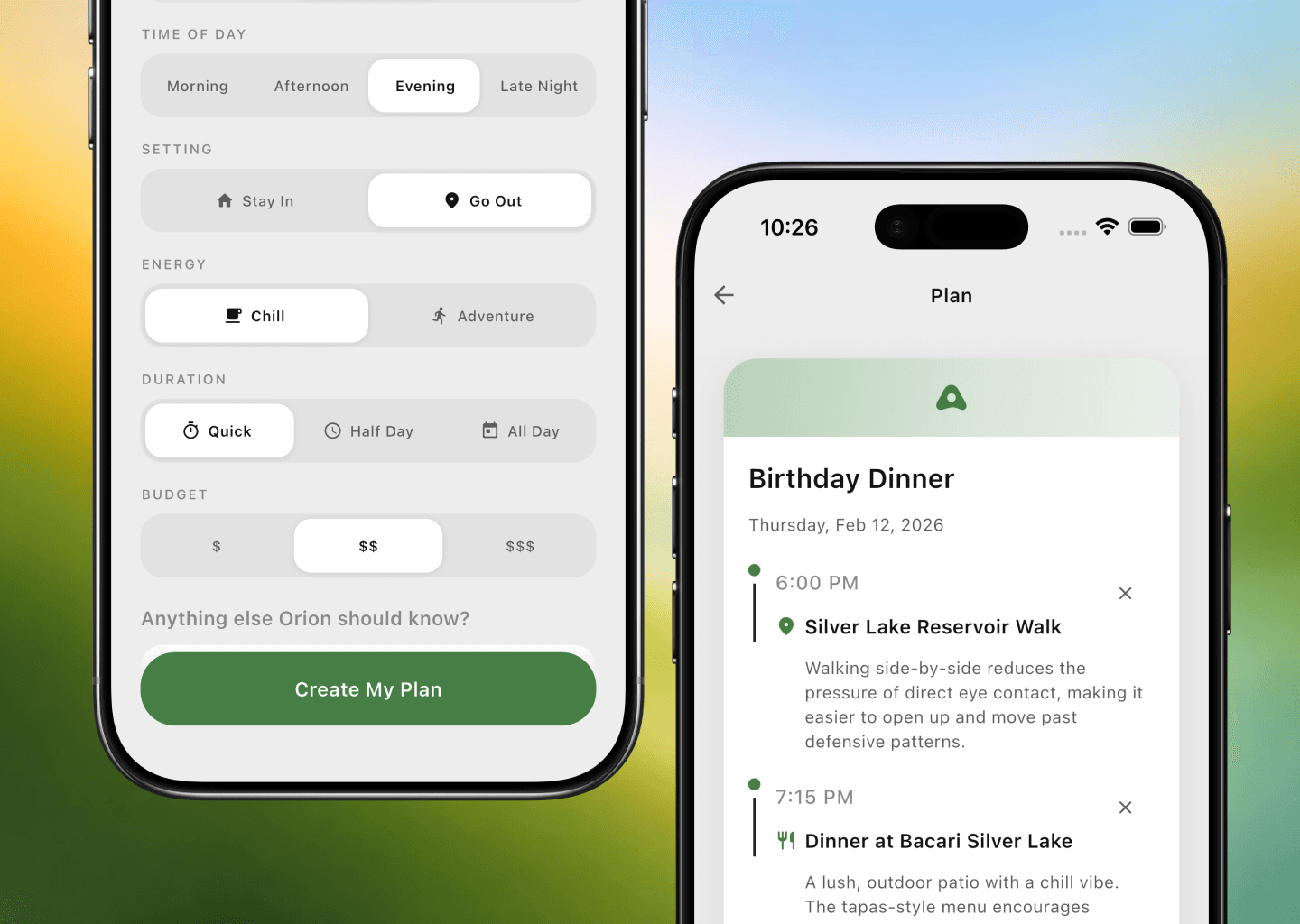 Aneu Plan feature interface