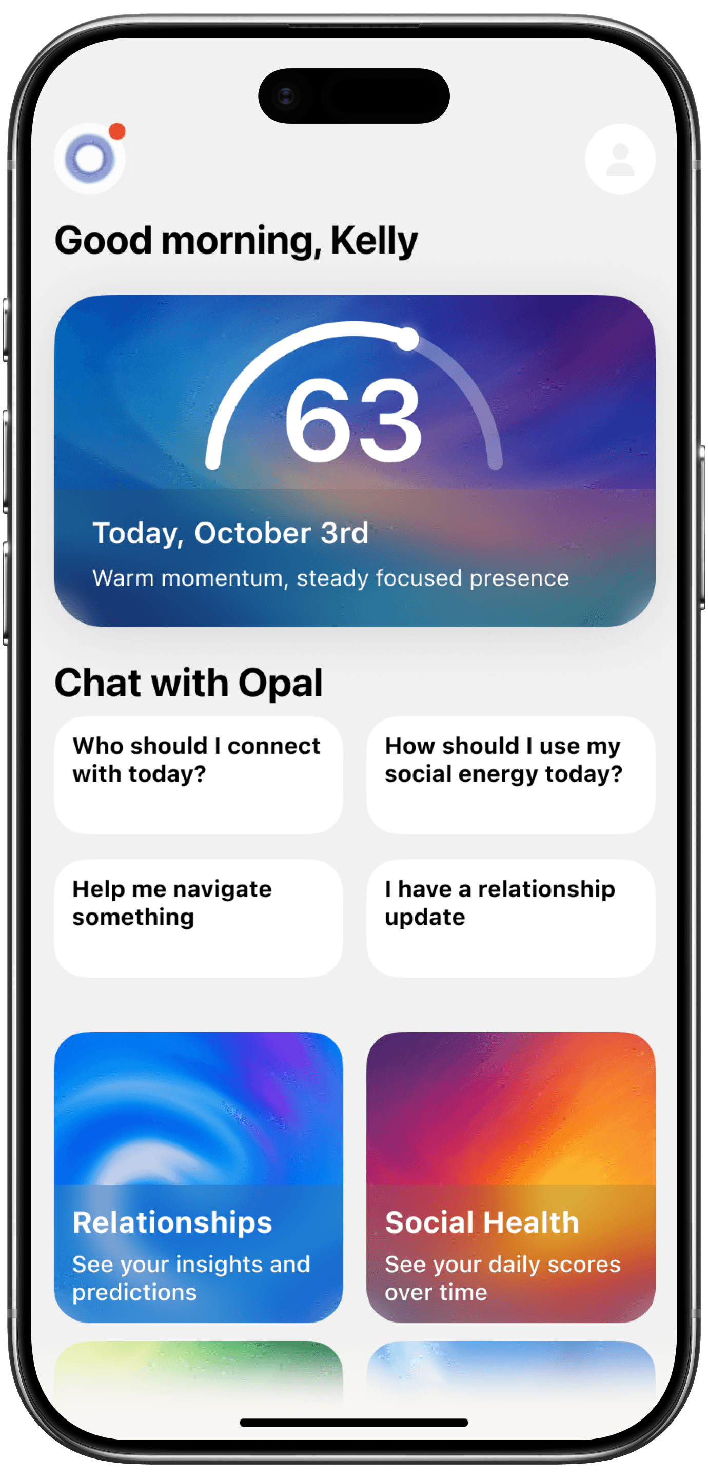 Relationships mockup