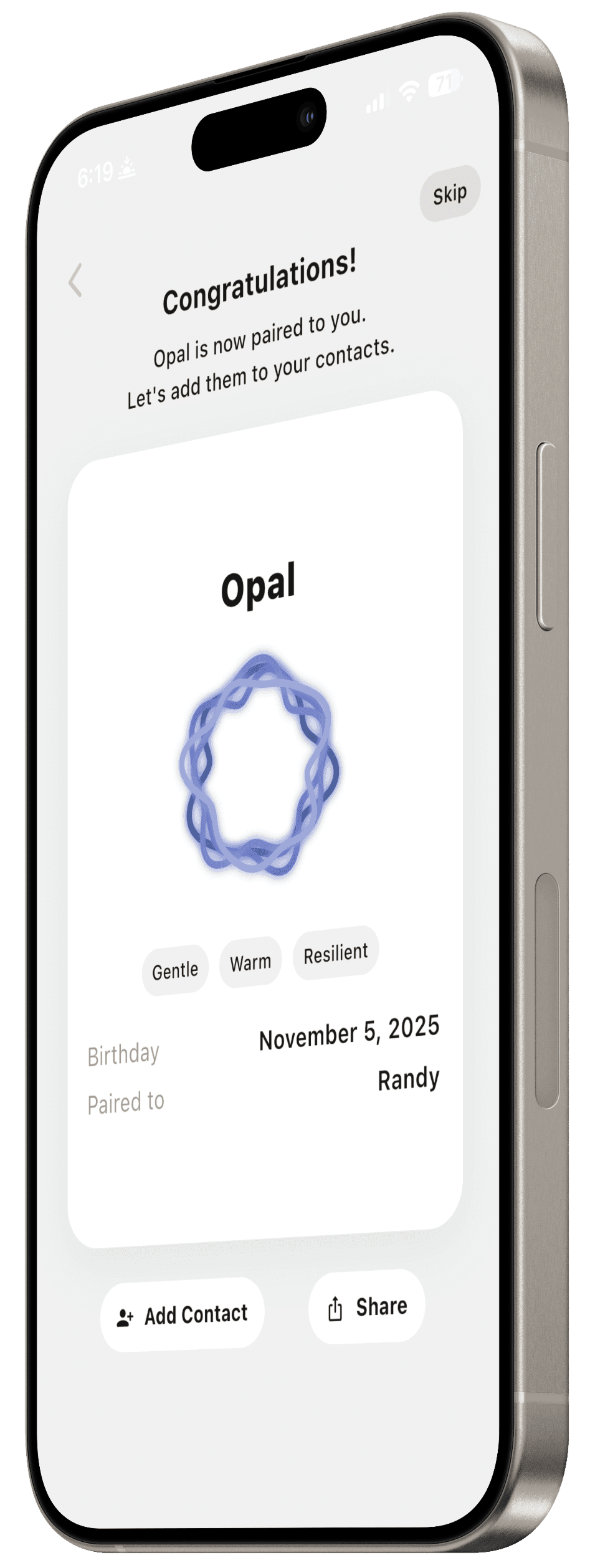 Navigator contact saved in phone