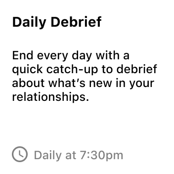 Daily Debrief card
