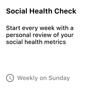 Social Health Check card